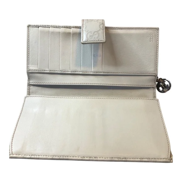 GUCCI GUCCISSIMA Continental Flap Wallet with GG Zipper Pull- Taupe